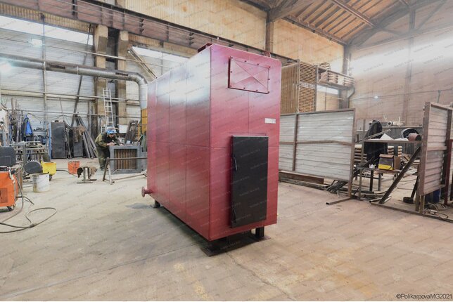 Дровяной котел 0.4 МВт с большой топкой твердотопливный