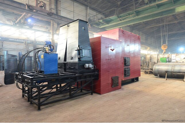 Котел 2.0 МВт на щепе и опилках отопительный с плунжерным питателем